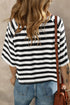 'Juno' Striped Black & White T-Shirt - Celes Fashion